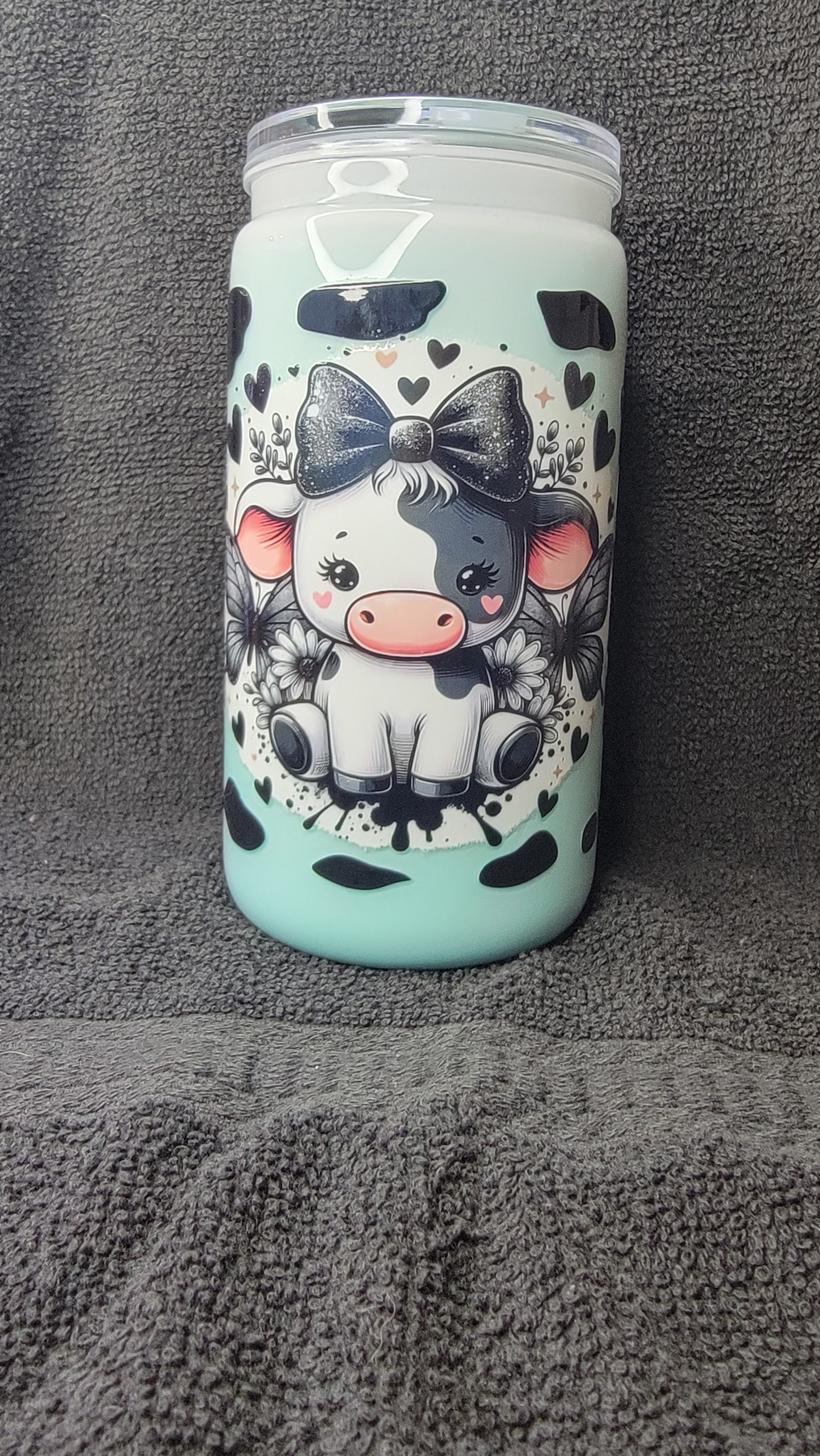 16 oz cow milkshake cup