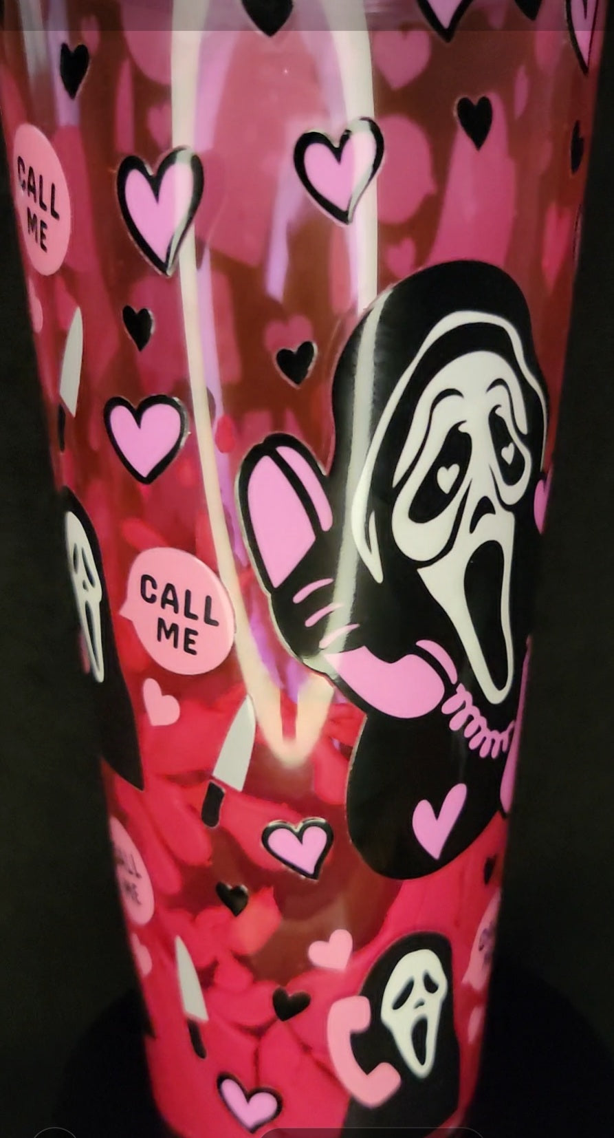 Pink ghost face